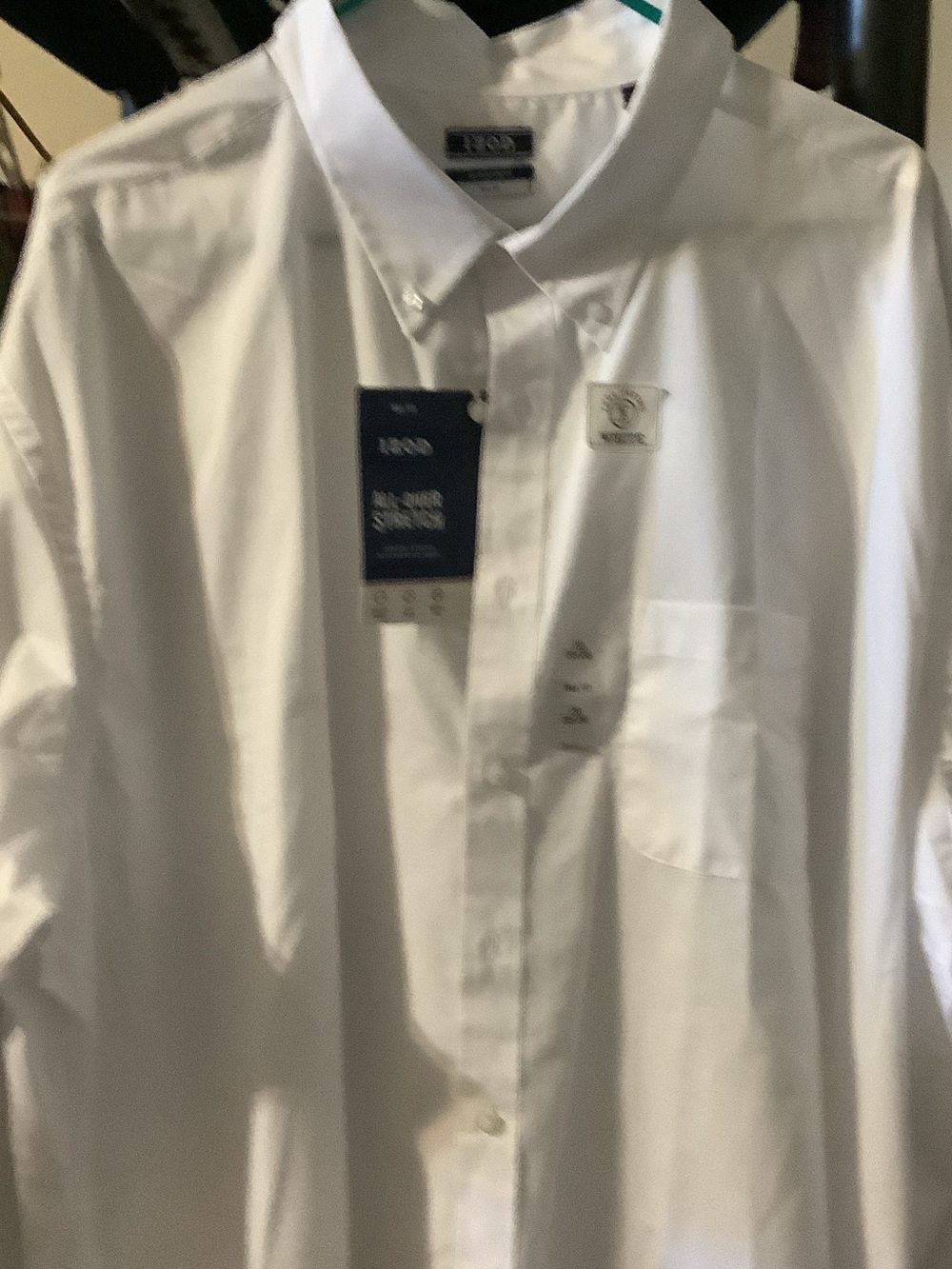 Izod Men's White Button-Down Dress Shirt, Sz 20, new